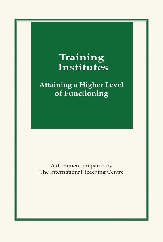 Training Institutes: Attaining a Higher Level of Functioning