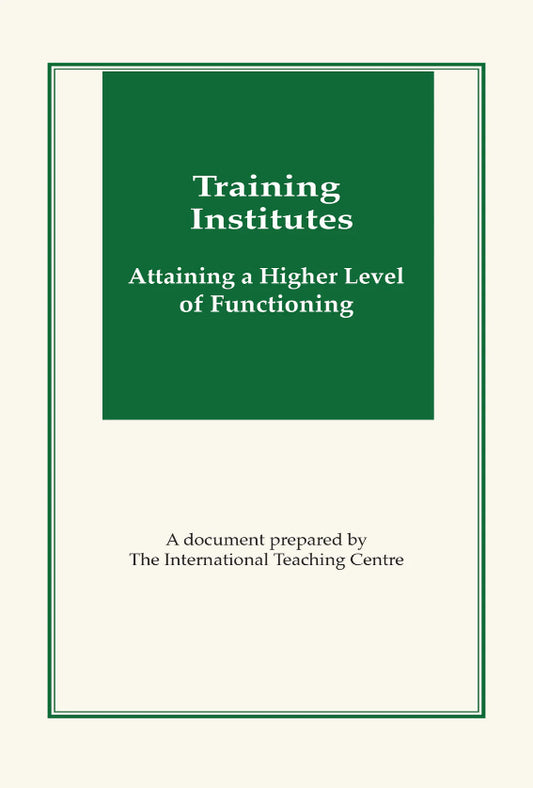 Training Institutes: Attaining a Higher Level of Functioning